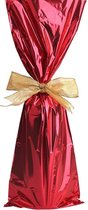 5 Wijnfleszakken - Metallic rood - Wijntasje - Cadeauverpakking fles - Wijnzak - Luxe cadeauzak - Wijnfles zakjes - 5 stuks