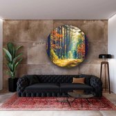 KEK Original - Natuur Bos - wanddecoratie - 100 cm diameter - muurdecoratie - Dibond 3mm -  schilderij - muurcirkel