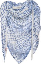 Sjaal blauw - 100% katoen - reptiel print