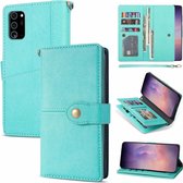 Samsung Galaxy Note 20 Luxe Book Case Hoesje met Koord - PU Leer - Pasjeshouder - Magnetische Sluiting - Samsung Galaxy Note 20 - Turquoise