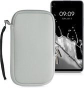 kwmobile Tasje voor smartphones L - 6,5" - Insteekhoesje van neopreen in lichtgrijs - Maat: 16,5 x 8,9 cm