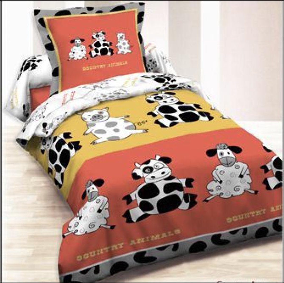 Kinderdekbedovertrek Country animal-140x200 cm +1 kussensloop 65x65 cm-100 % katoen