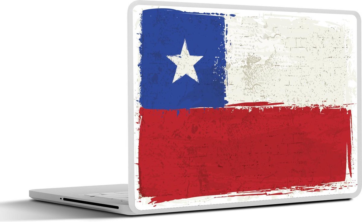 Afbeelding van product SleevesAndCases  Laptop sticker - 17.3 inch - tekening van de vlag van chili als street art