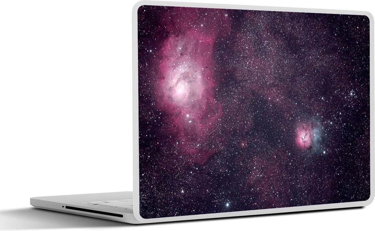 Laptop sticker - 17.3 inch - Heelal - Sterren - Roze - Jongens - Meisjes - Kinderen - 40x30cm - Laptopstickers - Laptop skin - Cover