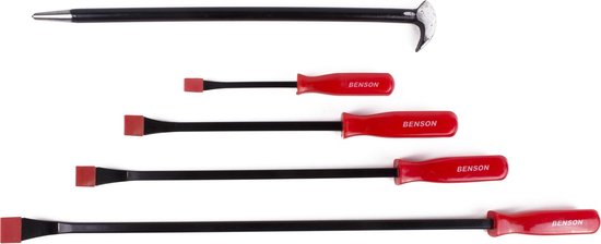 Foto: Benson breekijzer set 5 delig gehard staal heavy duty handvaten zwart gelakt