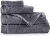 Bamatex Home Textiles - Collectie Emotion - Badgoedset - Set van 4 handdoeken 50 x 100 cm - 4 washandjes 16 x 22 cm - 2 badhanddoeken 70 x 140 cm - DARK GREY - Egeïsche gekamde katoen - 540 gr/m²