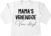 Shirt baby-dreumes-mama's vriendje voor altijd-wit-zwart-Maat 80