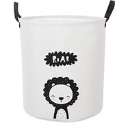 Stevige opbergmand en wasmand - Lieve Leeuw RoaR - babykamer - Wasmand Kinderkamer - Opbergen speelgoedmand - Zwart - Wit