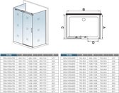 Serie Lotus - Douchecabine Rechthoek - 100x80 Schuifdeur - Chroom Vrijstaand - 8mm Helder Veiligheidsglas - Antikalk