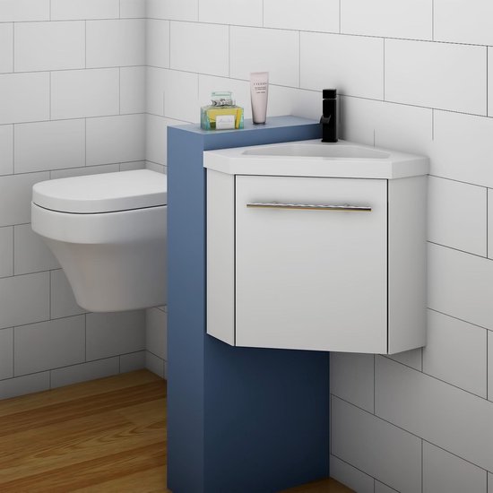 Meuble de salle de bain blanc vasque d'angle 40 cm avec meuble bas Fonction  Soft-Close... | bol