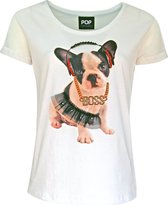 Verysimple • wit shirt met hond • maat 34 (IT40)