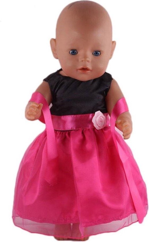 rêves de poupée | Robe de poupée noire avec rose - Robe avec rose pour  poupées jusqu'à... | bol.com