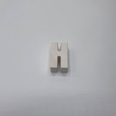 Gipsen letter H, onbehandeld gips, 5,5 cm hoog, wit