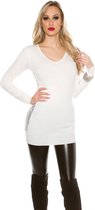 Lange Trui Dames - Creme - 1 Maat 'Tamica'