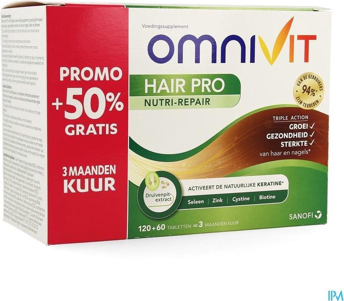 Goedkoopste Omnivit Hair Pro Nutri repair 120 Tabletten 60 GRATIS (50