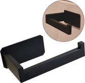 Wc Rolhouder Toiletrolhouder - Zonder Boren & Zelfklevend Zwart - Badkamer Wc Rolhouder Accesoires Zwart RVS - 1 Stuk