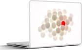 Laptop sticker - 12.3 inch - Rode bal tussen witte ballen - 30x22cm - Laptopstickers - Laptop skin - Cover