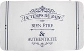 Badmat – Le Temps du Bain – 45x75 cm - Wit/Zwart