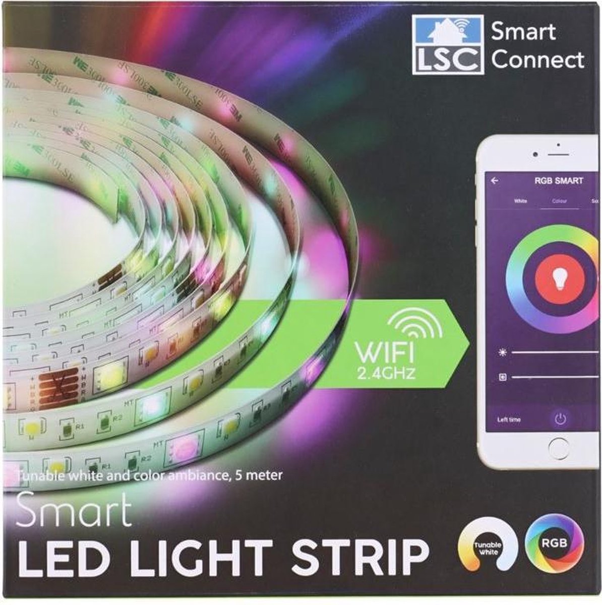 LSC Smart Connect Ledstrip - RGB 16 Verschillende Kleuren - Wifi Smart Connect App - Sfeerverlichting