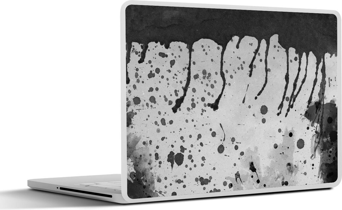 Afbeelding van product SleevesAndCases  Laptop sticker - 10.1 inch - Waterverf - Grijs - Zwart - Abstract