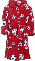 Playshoes - Fleece badjas voor kinderen - Voetbal - Rood - maat 158-164cm (13-14 jaar)