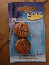 Sorbo 2 knopen leer bruin 23mm