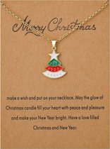 Bixorp Christmas Kerst Ketting met Kerstboom Goudkleurig - Kerst Cadeau voor Vrouwen - Cadeau voor haar