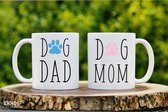 Dog mom and Dog dad - Valentijdag - Moederdag cadeau - Vaderdag cadeau - Koffiemok - Koffiekopjes - Mok en bekers - Mok met tekst - Valentijn cadeautje voor haar - Valentijdag cade