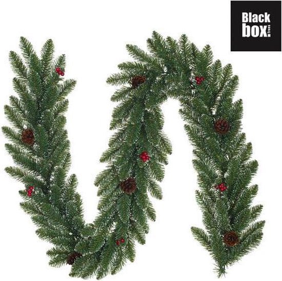 thumbnail: Belle Vous Kerstguirlande 2,7 Meter - Kunststof Dennenguirlande Met Dennenappels En Sneeuw Effect