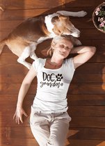 Dog Grandma T-Shirt,T-Shirt Voor Grootmoeders, Uniek Cadeau Voor Hondenliefhebbers,Cadeau Voor Oma's, Unisex Zachte Stijl T-Shirts,D001-015W, XL, Wit