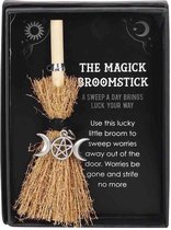 Something Different Ornament Triple Moon Mini Magick Broomstick Bruin/Zwart