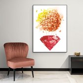 Poster Flower Diamond Ruby - Papier - Meerdere Afmetingen & Prijzen | Wanddecoratie - Interieur - Art - Wonen - Schilderij - Kunst