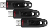 SanDisk SDCZ48-032G-GAM46T Ultra 32GB USB-stick USB 3.0 tot 100.MB/s - 3-pack, Zwart