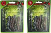 Halloween 6x stuks horror decoratie rupsen 6 cm - Halloween kerkhof decoratie en versiering