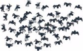 50x stuks horror decoratie spinnen 2 cm - Halloween spinnetjes versiering