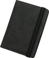 BAZORO® Leren Paspoorthouder - Luxe Paspoort hoesje - Zwart