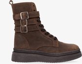 Tango | Lily 6-d cognac waxed suede boot straps - dk brown sole | Maat: 38