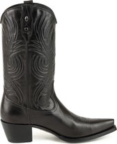 Mayura Boots Virgi 2536 Zwart/ Dames Western Laarzen Sierstiksel Spitse Neus Rechte Schacht Hoge Hak Glad Leer Maat EU 37