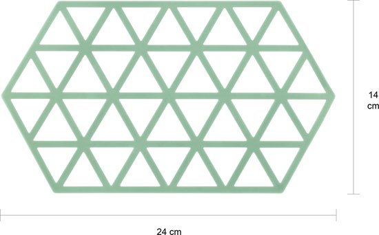 Krumble Pannenonderzetter / Pannenonderzetter hittebestendig / Pannenonderzetter siliconen / Pannenonderzetters - Hexagon Lang - Groen - Krumble