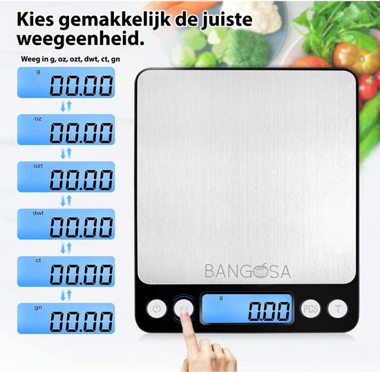De ontwerper Mens Bangosa® Digitale precisie weegschaal 500g x 0.01 gram - Keukenweegschaal -  Zakweegschaal | bol.com