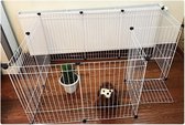 Opvouwbare Hond Hek Gates -Hond Hek-Hond Kat Bewaker - Gemakkelijk Behuizing Hondenhekken-Kennel Huis Oefening Training-With Door - Wit 10 STKS