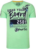 Camp David ® T-Shirt met V-hals en Artwork, kiwi