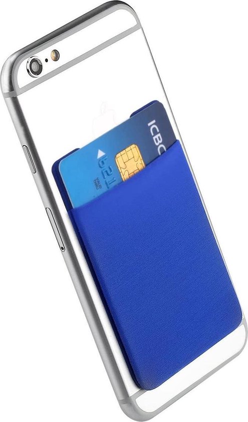Doodadeals® | Titulaire de la Carte Adhésive Téléphone Mobile | Protection RFID | Titulaire de la carte | Téléphone portefeuille avec carte bancaire auto-adhésive | Bleu