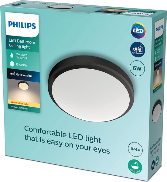 Philips plafondlamp - zwart - klein 6 W | bol.com