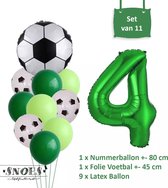 Voetbal Verjaardag * Ballonnen Set 4 Jaar * Hoera 4 Jaar * Jarig Voetbal * Voetbal Fan * Snoes * 80 CM * Voetbal Versiering * Birthday