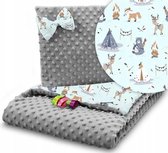 Exclusief Minky set Deken met kussen 75x100cm- Warrior animals