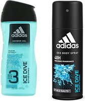 adidas - Ice Dive - Giftset - Bodyspray 150 ml + Showergel 250 ml