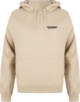 KING & QUEEN QUOTE couple hoodies beige (QUEEN - maat XXL) | Matching hoodies | Koppel hoodies