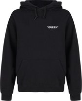 KING & QUEEN QUOTE couple hoodies zwart (QUEEN - maat XXL) | Matching hoodies | Koppel hoodies