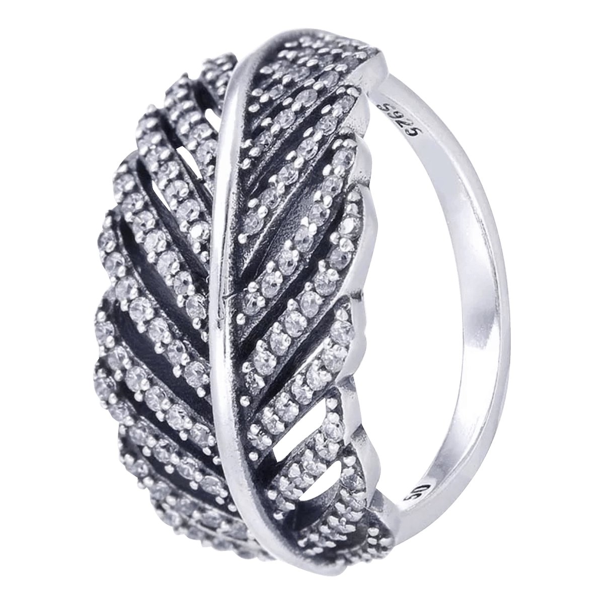 Sieraden Ringen Midiringen veer patroon ring 925 zilver sterling veer falanx ring Zilveren veerfalanx ring 925 vingertop verstelbare taille 
